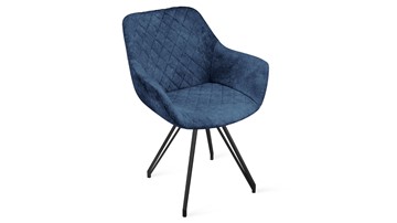 Обеденный стул Дастин К4 (Черный муар/Микровелюр Wellmart Blue) в Чебоксарах