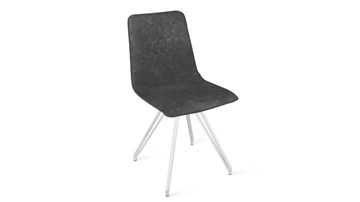 Обеденный стул Хьюго К4 (Белый матовый/Микровелюр Wellmart Graphite) в Чебоксарах