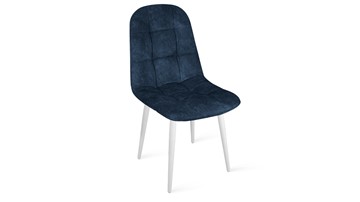 Обеденный стул Райс К1С (Белый матовый/Микровелюр Wellmart Blue) в Чебоксарах