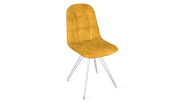 Обеденный стул Райс К4 (Белый матовый/Микровелюр Wellmart Yellow) в Чебоксарах