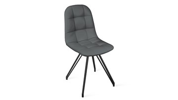 Обеденный стул Райс К4 (Черный муар/Кож.зам Polo Graphite) в Чебоксарах