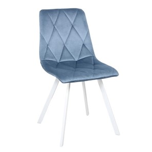 Обеденный стул Рокки WX-221 эмаль белая велюр голубой в Чебоксарах