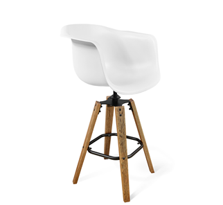 Барный стул SHT-ST31/S93 (белый/брашированный коричневый/черный муар) в Чебоксарах