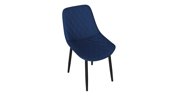 Обеденный стул Oscar (Черный муар/Велюр L005 синий) в Чебоксарах - изображение