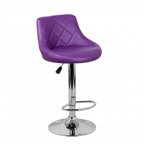 Барный стул Комфорт с мягкой спинкой WX-2396 экокожа фиолетовый в Чебоксарах - предосмотр 1
