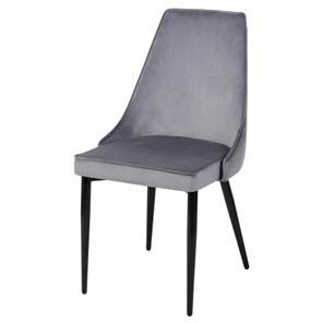 Мягкий дизайнерский стул Лорд СРП-071 Эмаль черная Веллюто серый в Чебоксарах