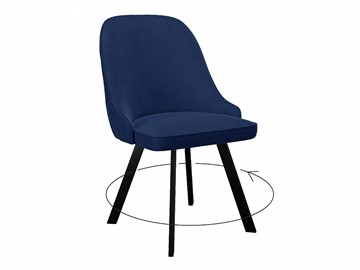 Обеденный стул 266 поворотный, микровелюр K17 синий, ножки черные в Чебоксарах