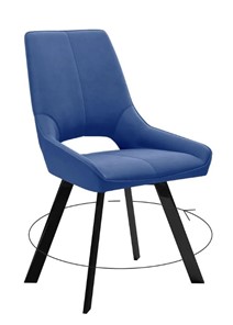 Обеденный стул 268 поворотный, микровелюр Z20 синий, ножки черные в Чебоксарах