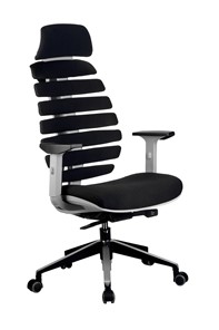 Кресло офисное Riva Chair SHARK (Черный/серый) в Чебоксарах