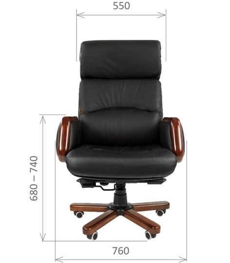 Кресло компьютерное CHAIRMAN 417 кожа черная в Чебоксарах - изображение 1