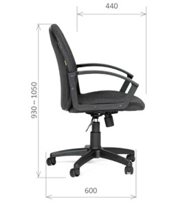 Кресло компьютерное CHAIRMAN 681 Ткань C-3 черное в Чебоксарах - предосмотр 2