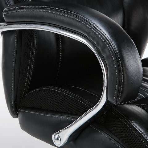 Компьютерное кресло Brabix Premium Status HD-003 (рециклированная кожа, хром, черное) 531821 в Чебоксарах - изображение 7