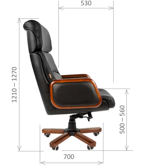 Кресло компьютерное CHAIRMAN 417 кожа черная в Чебоксарах - изображение 2