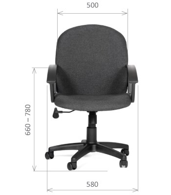 Кресло компьютерное CHAIRMAN 681 Ткань C-3 черное в Чебоксарах - изображение 1