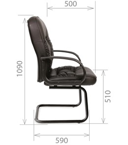 Кресло компьютерное CHAIRMAN 416V экокожа черная в Чебоксарах - предосмотр 2