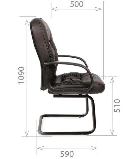 Кресло компьютерное CHAIRMAN 416V экокожа черная в Чебоксарах - изображение 2