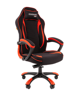 Кресло игровое CHAIRMAN GAME 28 Полиэстер комбинированная ткань красный/черный в Чебоксарах