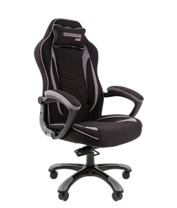 Кресло игровое CHAIRMAN GAME 28 Полиэстер комбинированная ткань серый/черный в Чебоксарах