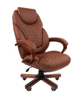 Кресло компьютерное CHAIRMAN 406, коричневый в Чебоксарах
