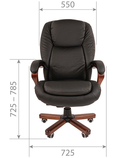 Офисное кресло CHAIRMAN 408 кожа черная в Чебоксарах - изображение 1