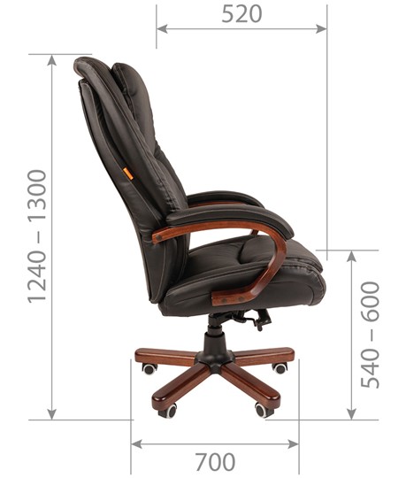 Офисное кресло CHAIRMAN 408 кожа черная в Чебоксарах - изображение 2