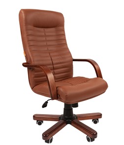 Кресло компьютерное CHAIRMAN 480 WD, экокожа, цвет коричневый в Чебоксарах