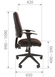 Офисное кресло CHAIRMAN 661 Ткань стандарт 15-13 серая в Чебоксарах - предосмотр 4