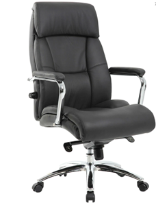 Кресло офисное из натуральной кожи BRABIX PREMIUM "Phaeton EX-502", хром, черное, 530882 в Чебоксарах
