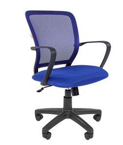 Кресло CHAIRMAN 698 black TW-05, ткань, цвет синий в Чебоксарах