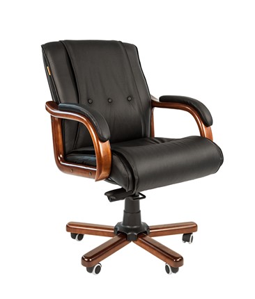 Компьютерное кресло CHAIRMAN 653M кожа черная в Чебоксарах - изображение