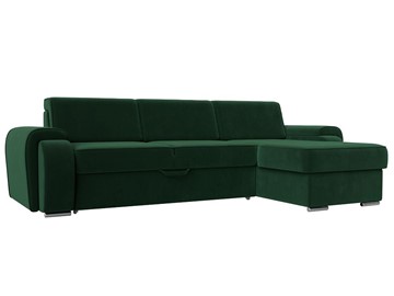 Угловой раскладной диван Лига-025, Зеленый (Велюр) в Чебоксарах