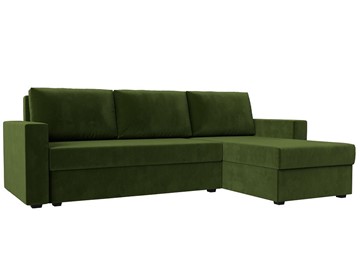 Угловой раскладной диван Траумберг Лайт, Зеленый (микровельвет) в Чебоксарах