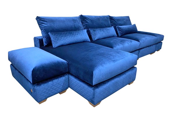 Угловой диван V-10-M ДУ (ПУФ2+Д4+ПС+ПС+ПУФ2), Memory foam в Чебоксарах - изображение