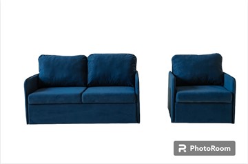 Набор мебели Амира синий диван + кресло в Чебоксарах