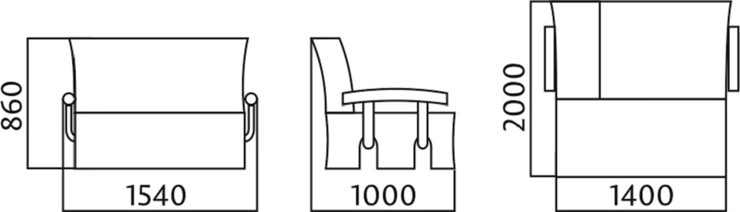 Диван прямой Аккордеон без боковин, спальное место 1400 в Чебоксарах - изображение 3