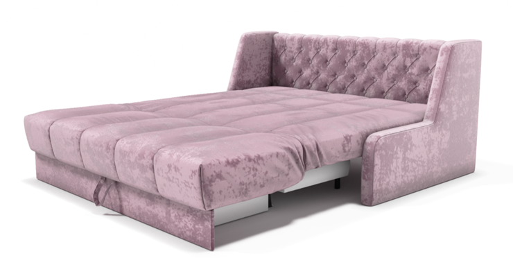 Прямой диван Аккордеон-Кровать 1,55 с каретной утяжкой, полоска (НПБ) в Чебоксарах - изображение 2