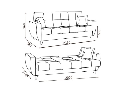 Прямой диван Бетти  2 БД в Чебоксарах - изображение 22