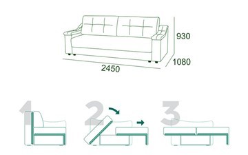 Прямой диван Мальта 3 Тик-так БД в Чебоксарах - изображение 6