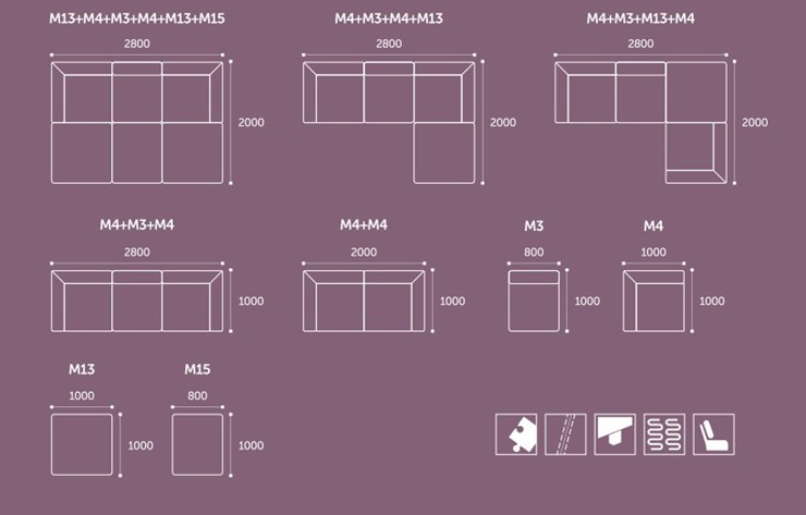 Модульный диван Олимп (м4+м3+м4) в Чебоксарах - изображение 3