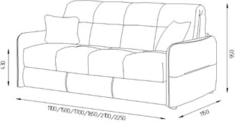 Прямой диван Токио 2 165 (ППУ) в Чебоксарах - предосмотр 4