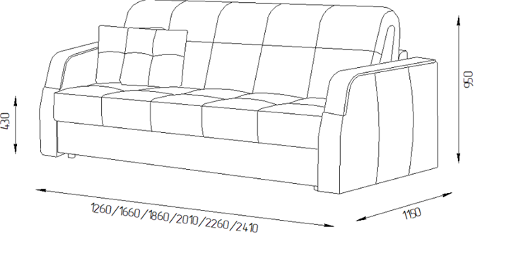 Прямой диван Турин 2 130 (НПБ) в Чебоксарах - изображение 1