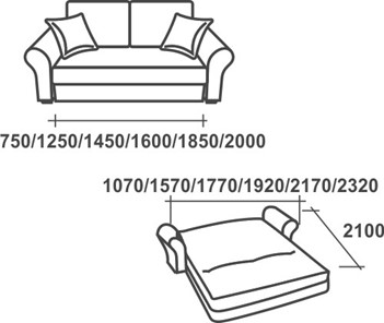Прямой диван Аккордеон-1, 120 (прямые подлокотники) в Чебоксарах - предосмотр 2