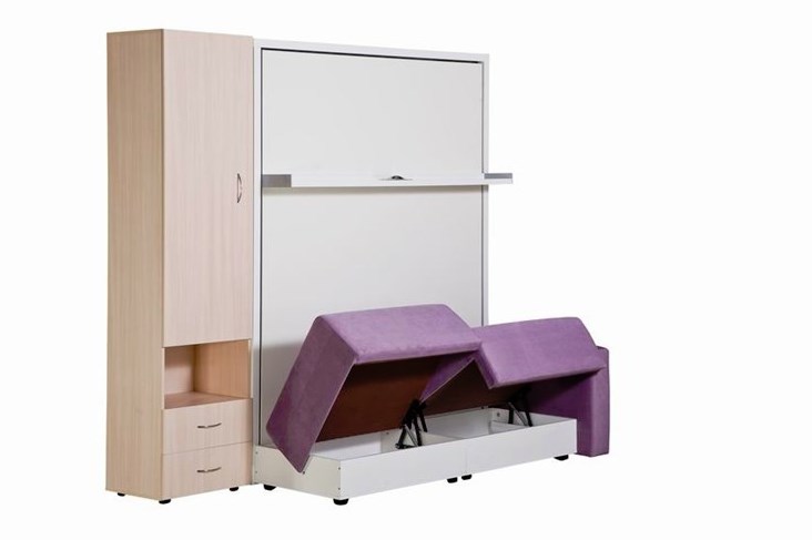 Диван Кровать-трансформер Smart (ШЛ+КД 1400+ШП), 2 шкафа, без подлокотников в Чебоксарах - изображение 4