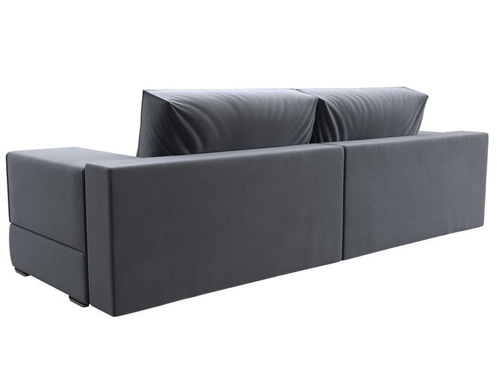 Прямой диван Лига-037, Серый (велюр) в Чебоксарах - изображение 4