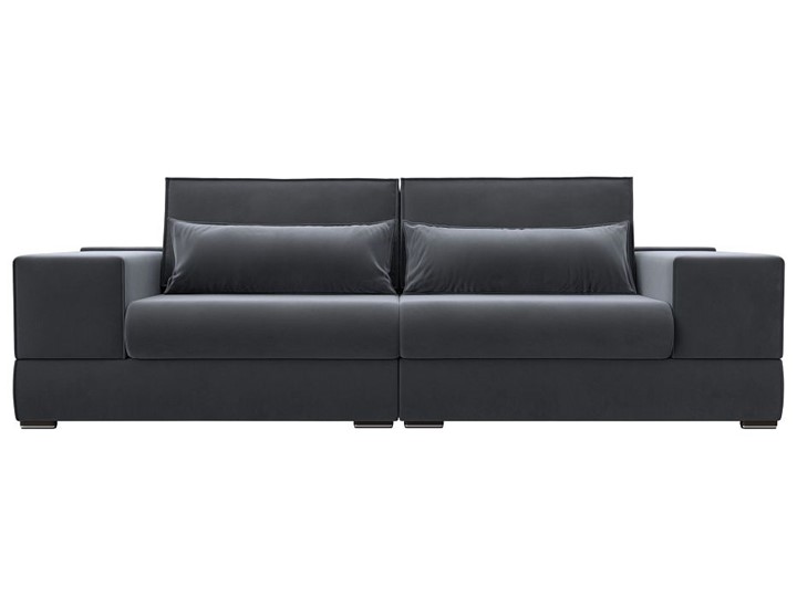 Прямой диван Лига-037, Серый (велюр) в Чебоксарах - изображение 8