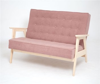 Прямой диван Ретро, двухместный (беленый дуб / RS 12 - розовый) в Чебоксарах - предосмотр