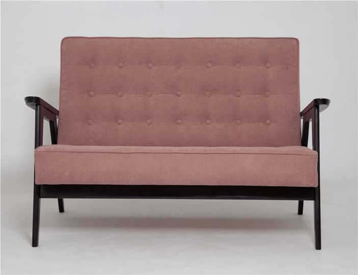 Прямой диван Ретро, двухместный (венге / RS 12 - розовый) в Чебоксарах - изображение 1