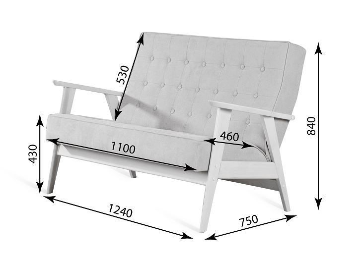 Прямой диван Ретро, двухместный (венге / RS 12 - розовый) в Чебоксарах - изображение 2