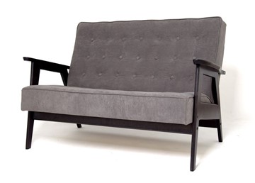 Прямой диван Ретро, двухместный (венге / RS 15 - темно-серый) в Чебоксарах - предосмотр