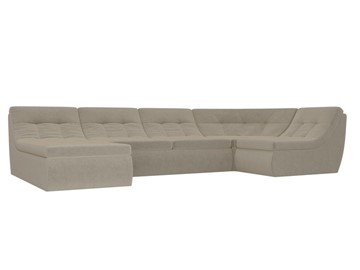 Модульный раскладной диван Холидей, Бежевый (микровельвет) в Чебоксарах